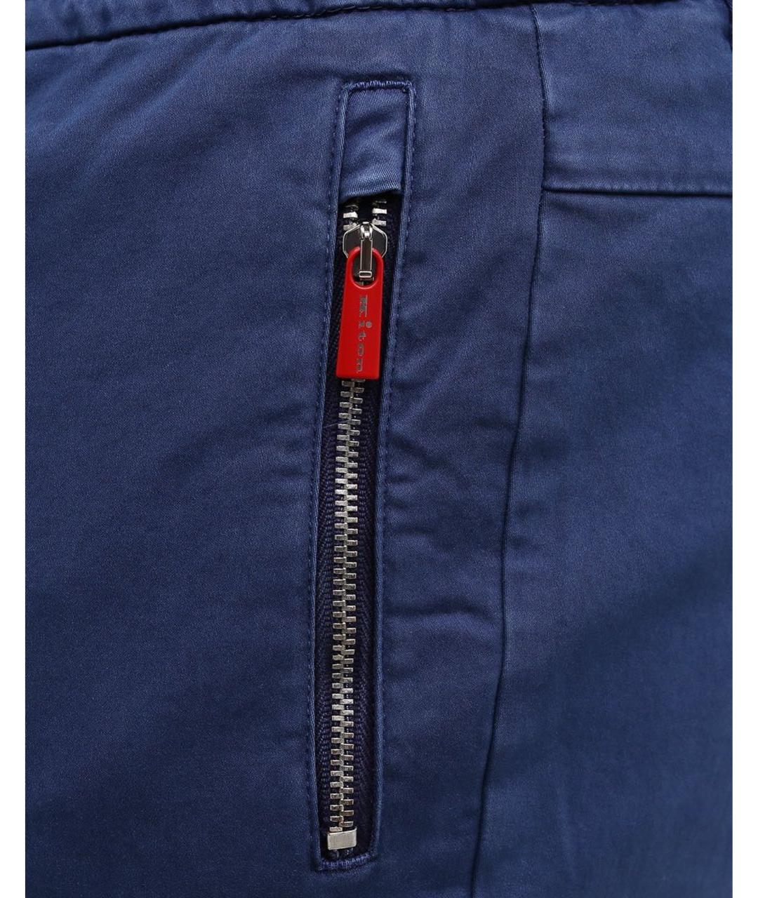 KITON Синие хлопковые повседневные брюки, фото 4