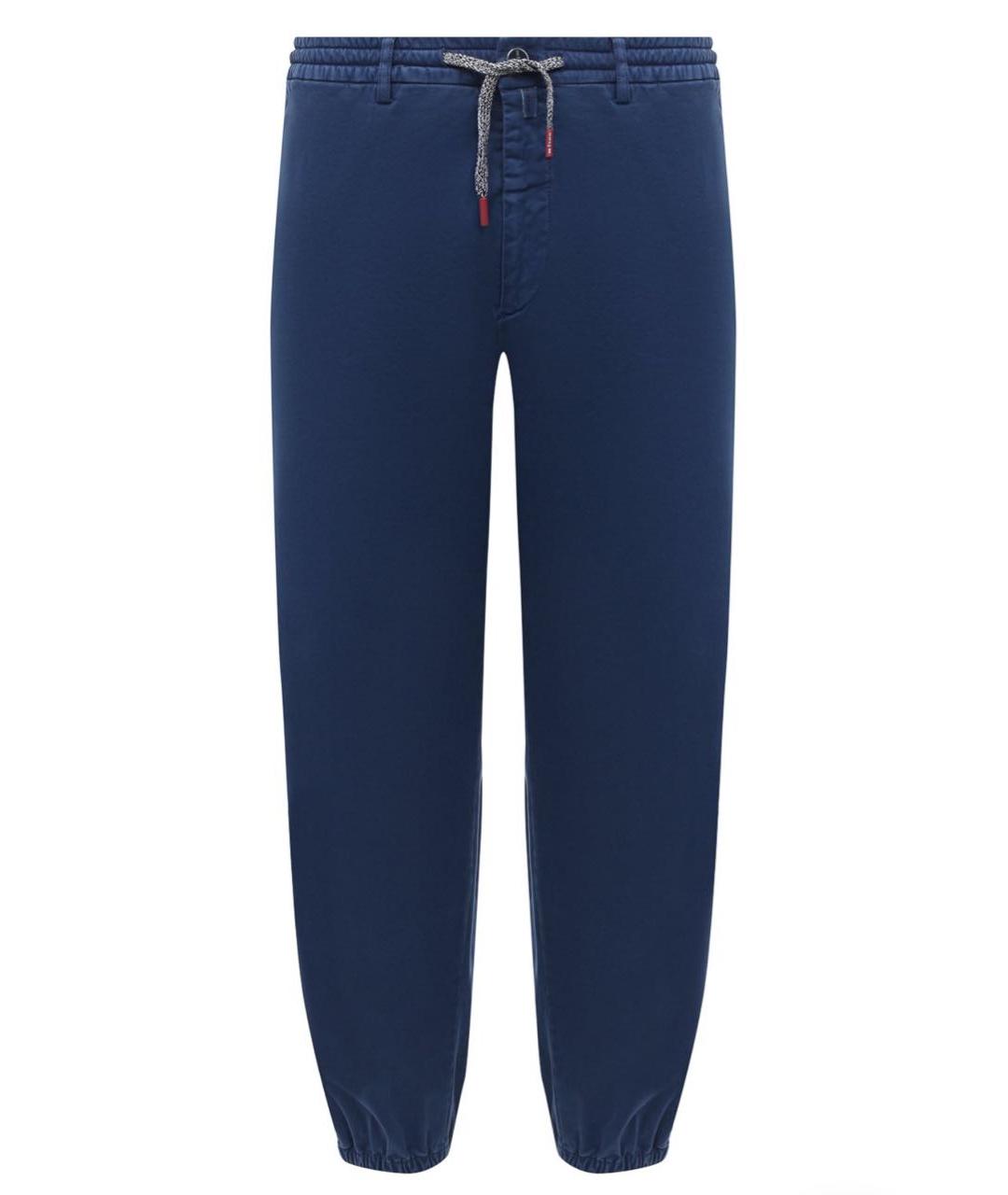 KITON Синие хлопковые повседневные брюки, фото 1