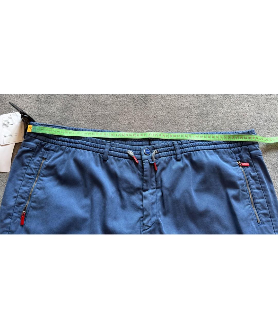 KITON Синие хлопковые повседневные брюки, фото 5
