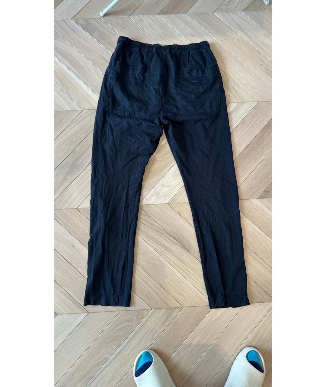 RICK OWENS DRKSHDW Черные хлопковые повседневные брюки, фото 3