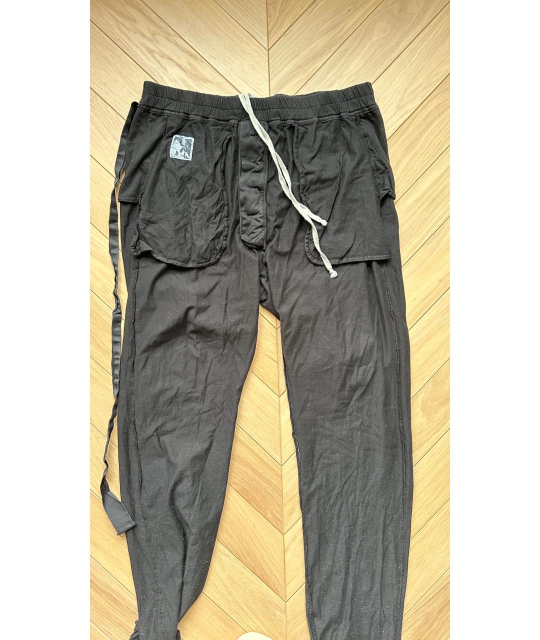 RICK OWENS DRKSHDW Черные хлопковые повседневные брюки, фото 4
