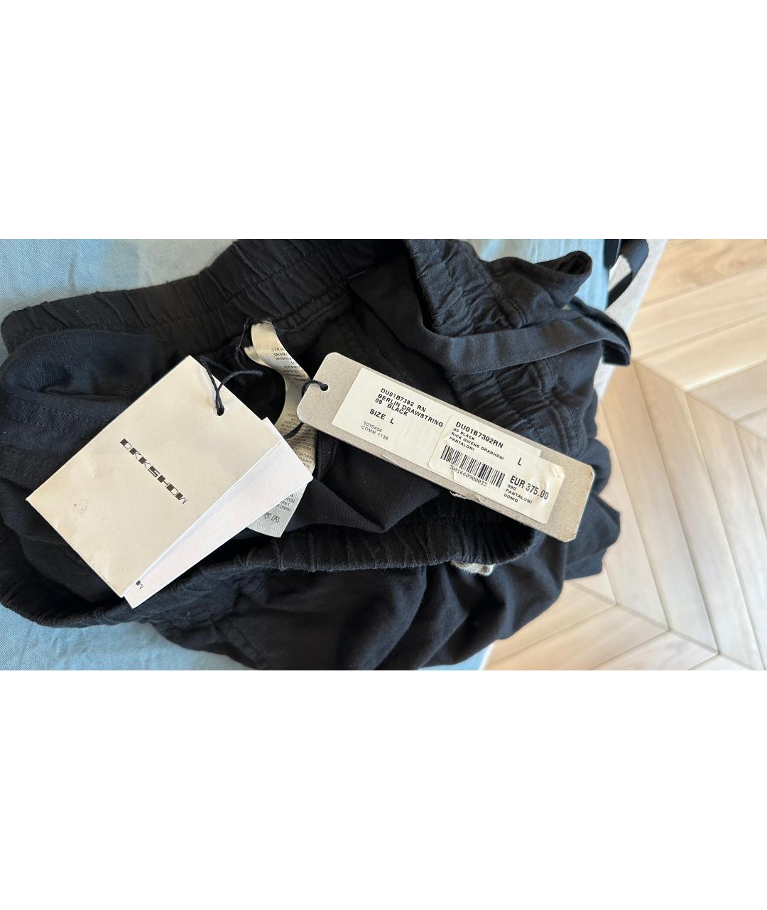 RICK OWENS DRKSHDW Черные хлопковые повседневные брюки, фото 8