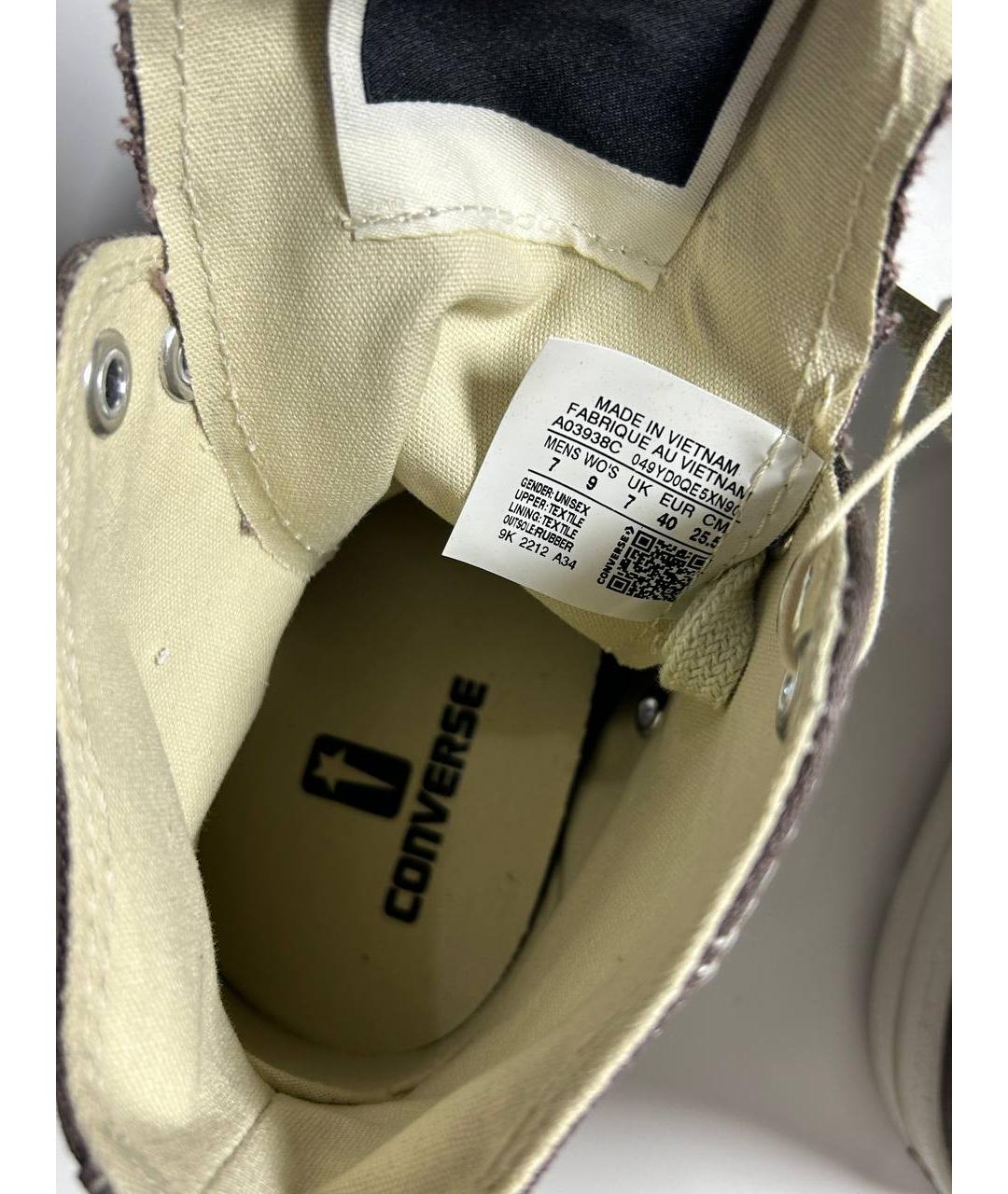 RICK OWENS DRKSHDW Коричневые текстильные высокие кроссовки / кеды, фото 4