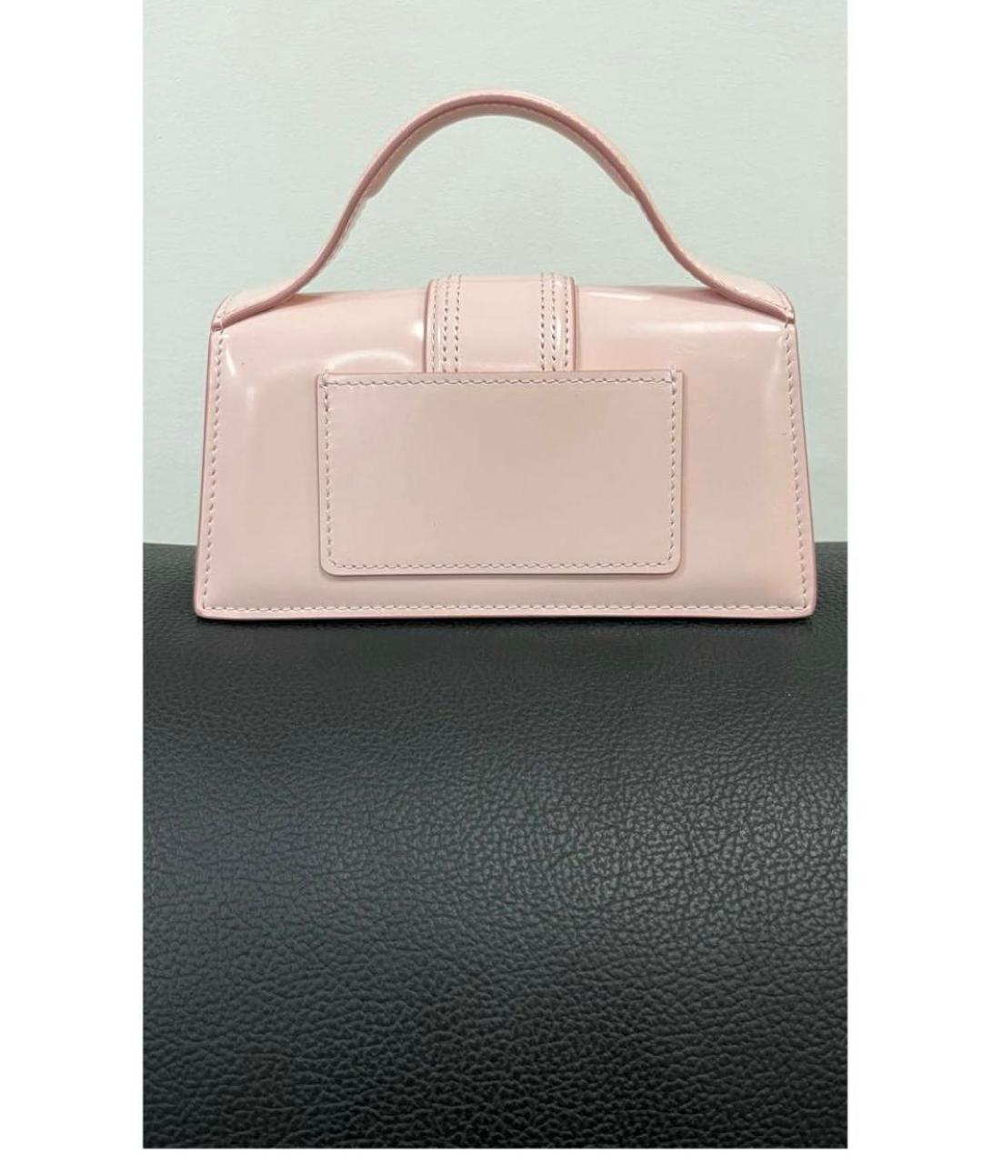 JACQUEMUS Розовая кожаная сумка с короткими ручками, фото 3