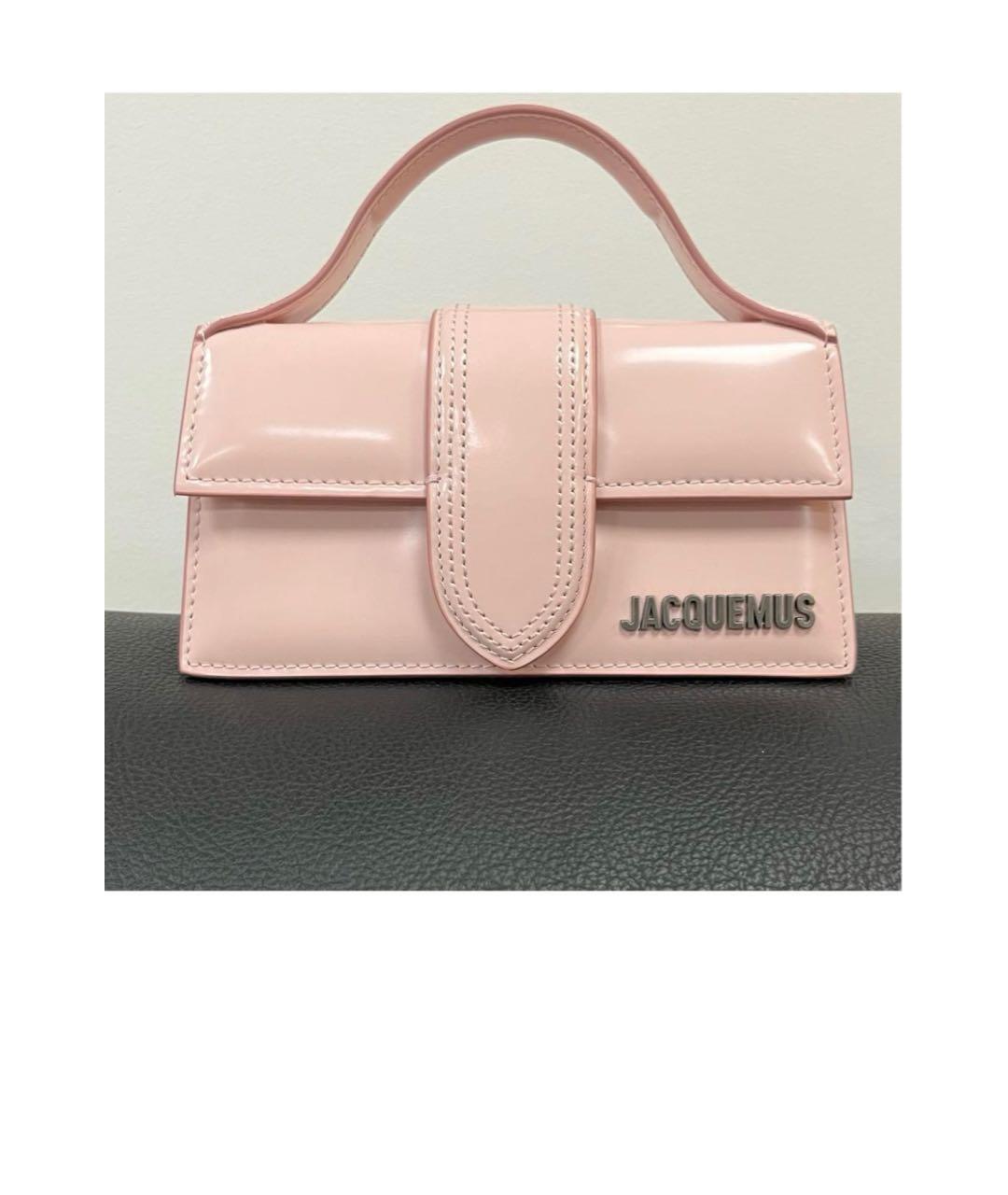 JACQUEMUS Розовая кожаная сумка с короткими ручками, фото 6