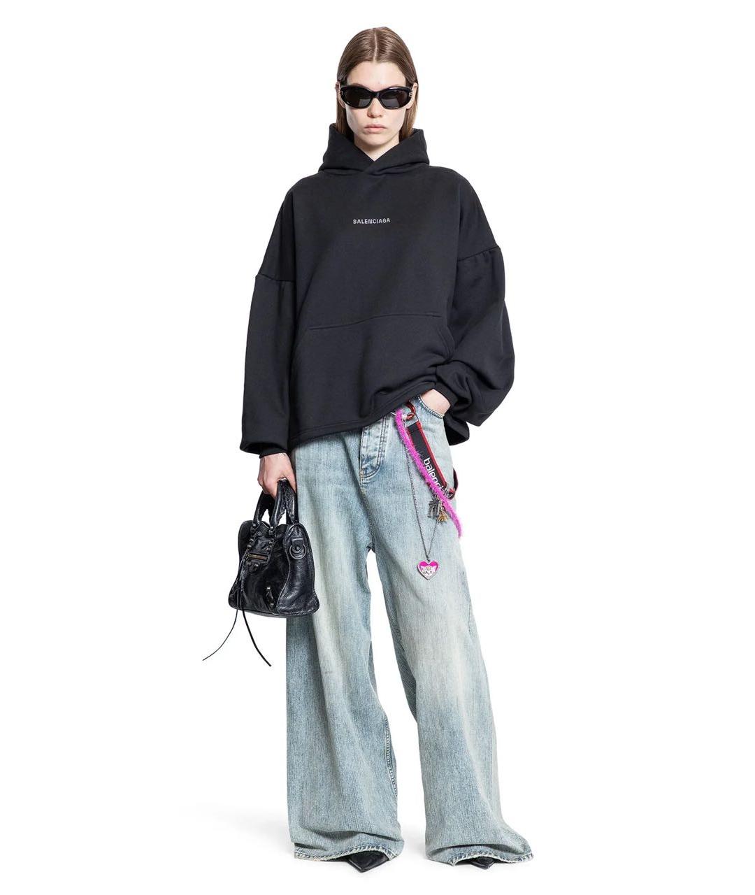 BALENCIAGA Голубые хлопковые джинсы клеш, фото 2