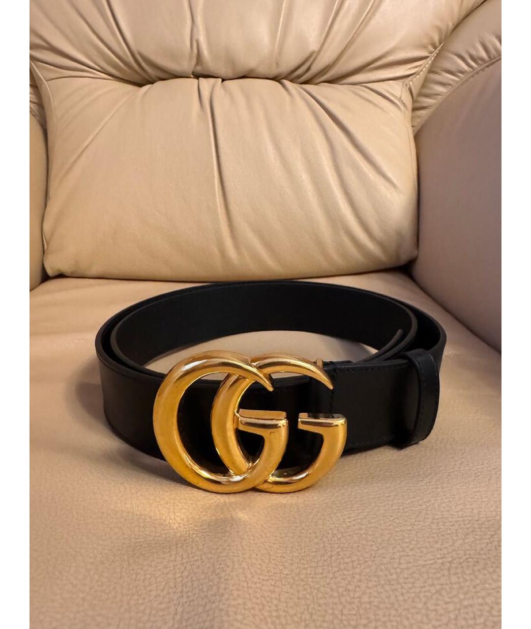 GUCCI Черный кожаный ремень, фото 3