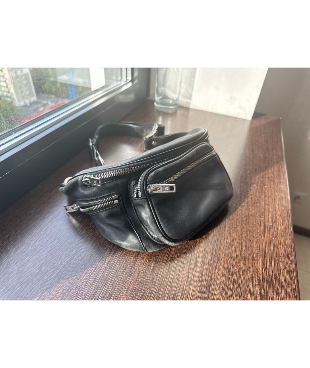 ALEXANDER WANG Черная кожаная сумка на плечо, фото 2