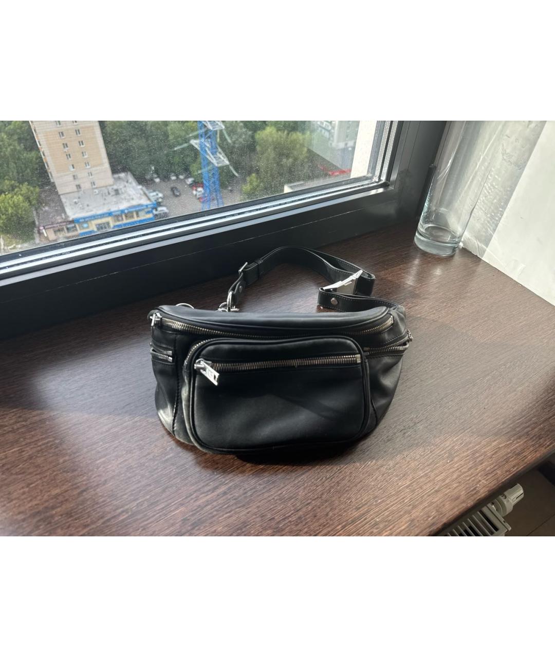 ALEXANDER WANG Черная кожаная сумка на плечо, фото 5