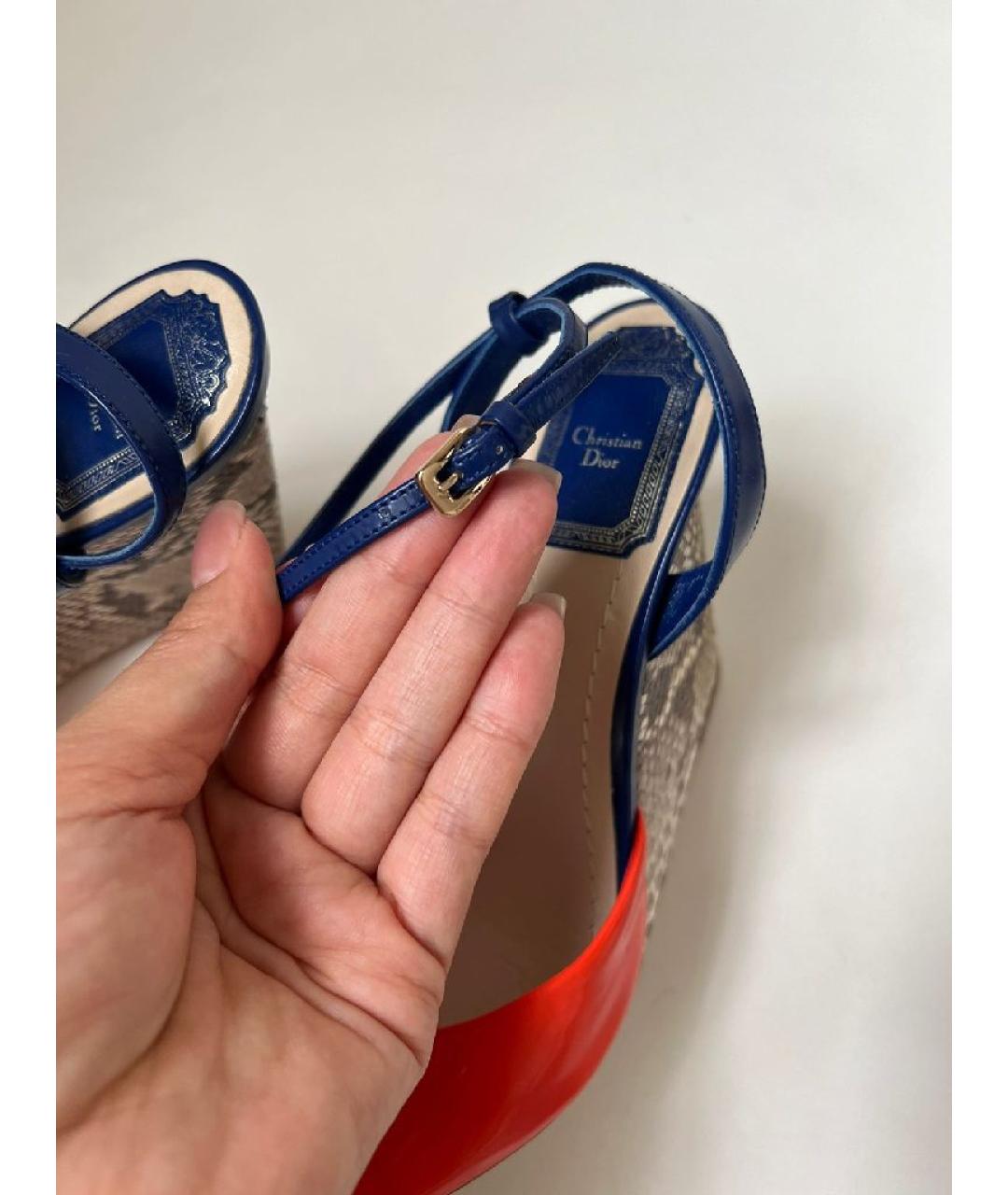 CHRISTIAN DIOR Мульти кожаные туфли, фото 7