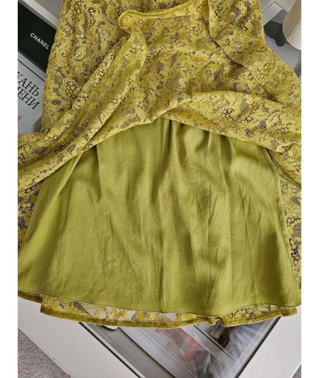 DOLCE&GABBANA Горчичное хлопковое платье, фото 8