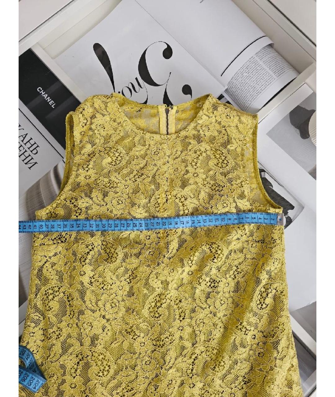 DOLCE&GABBANA Горчичное хлопковое платье, фото 6