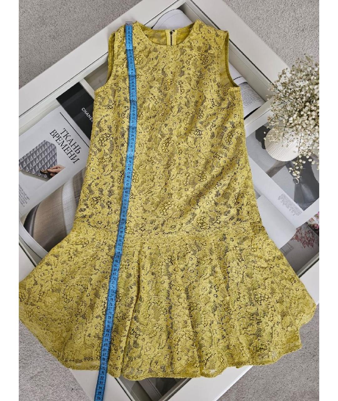 DOLCE&GABBANA Горчичное хлопковое платье, фото 5