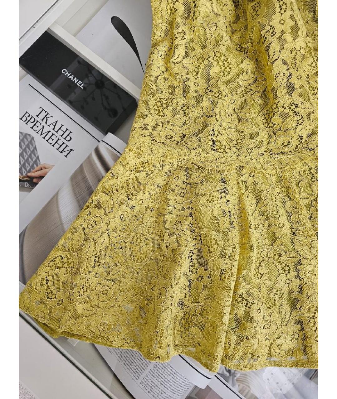 DOLCE&GABBANA Горчичное хлопковое платье, фото 4