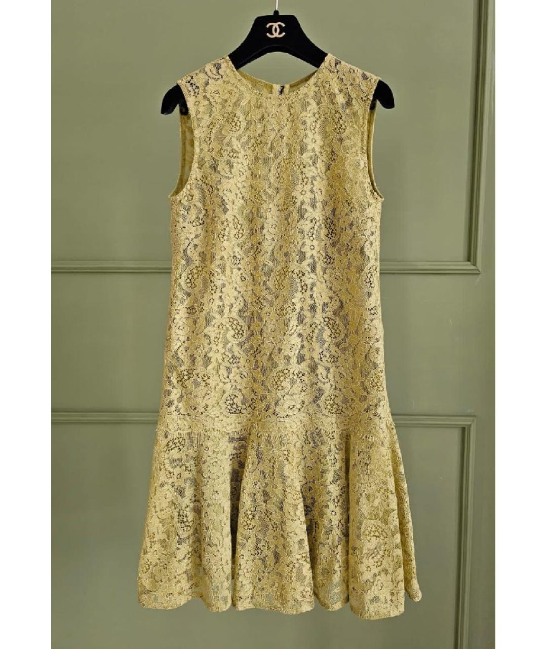 DOLCE&GABBANA Горчичное хлопковое платье, фото 9