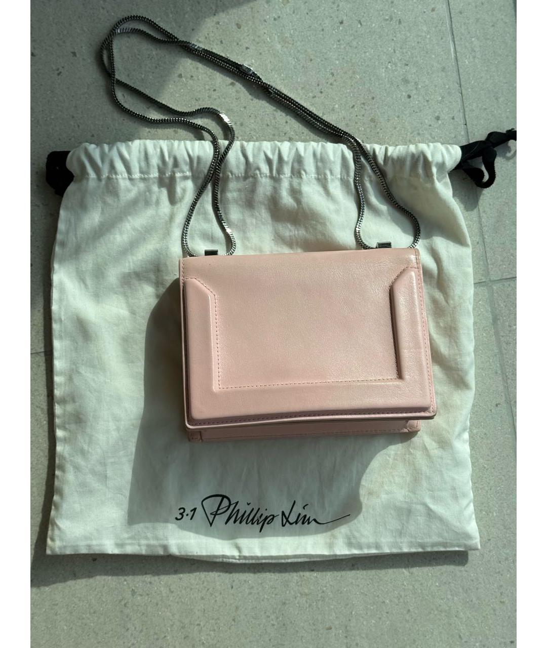3.1 PHILLIP LIM Розовая кожаная сумка через плечо, фото 2