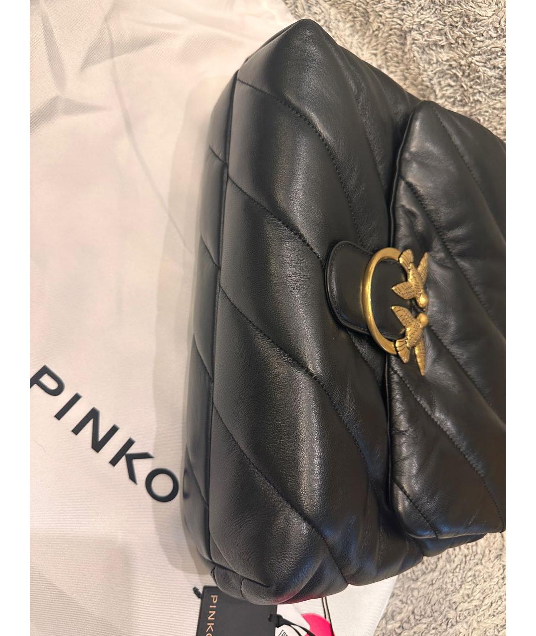 PINKO Черная кожаная сумка через плечо, фото 7