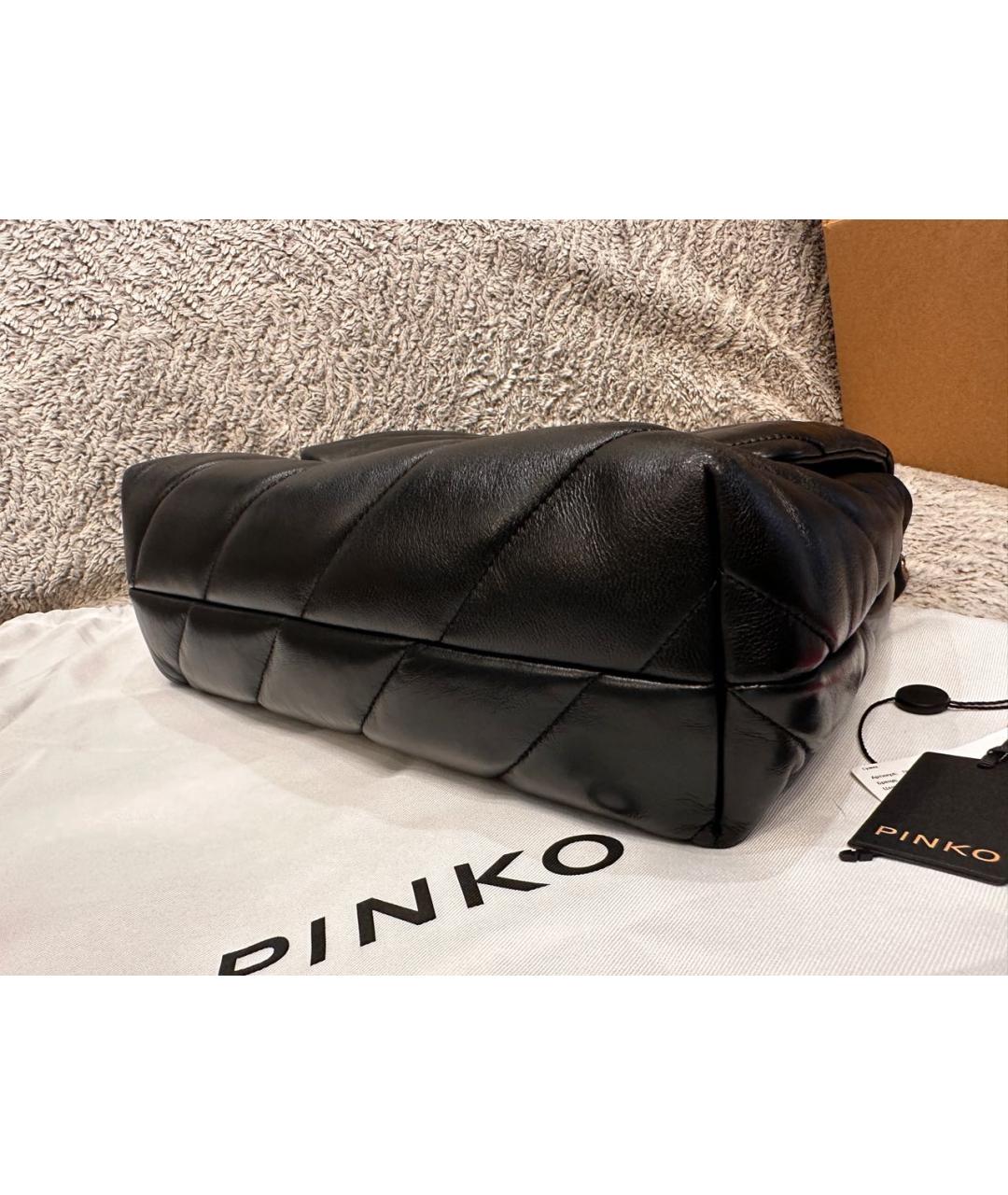 PINKO Черная кожаная сумка через плечо, фото 8