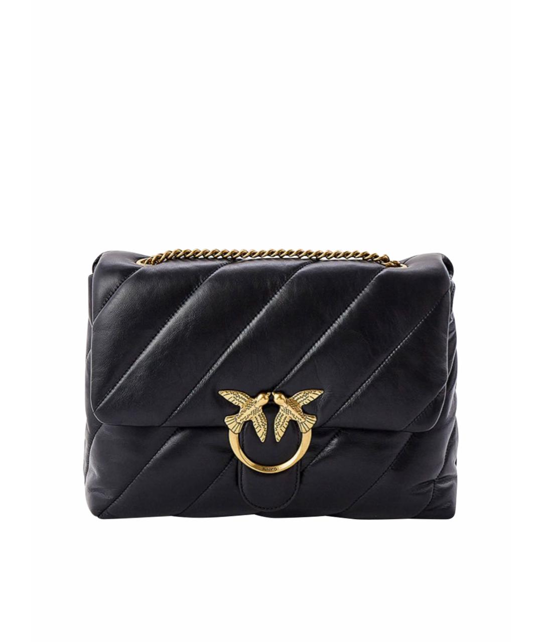 PINKO Черная кожаная сумка через плечо, фото 1