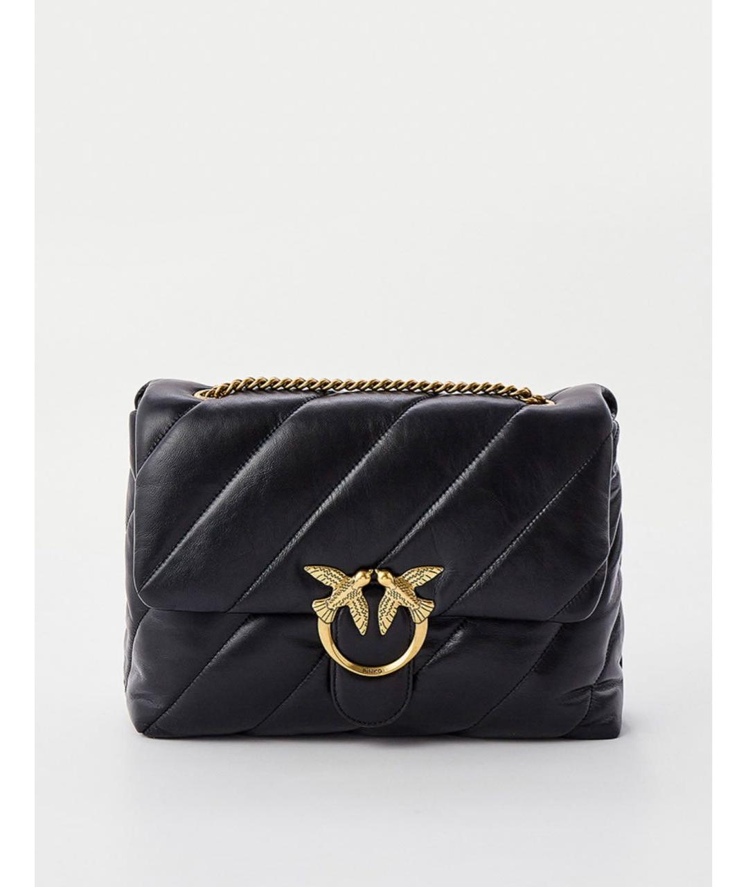 PINKO Черная кожаная сумка через плечо, фото 9