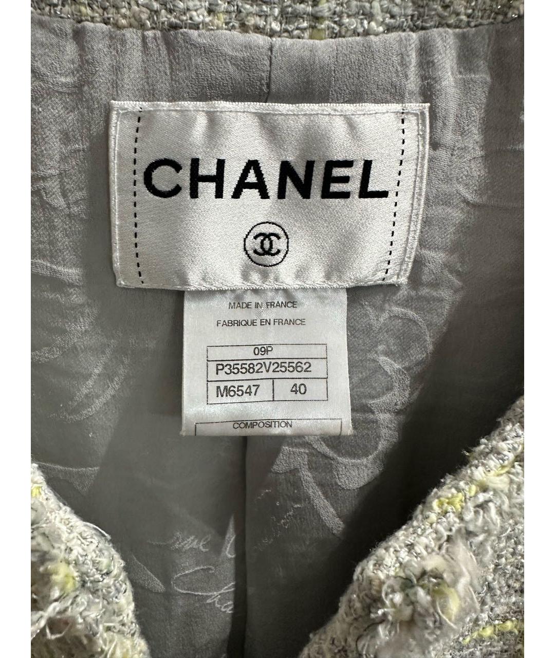 CHANEL Голубой шерстяной костюм с юбками, фото 3