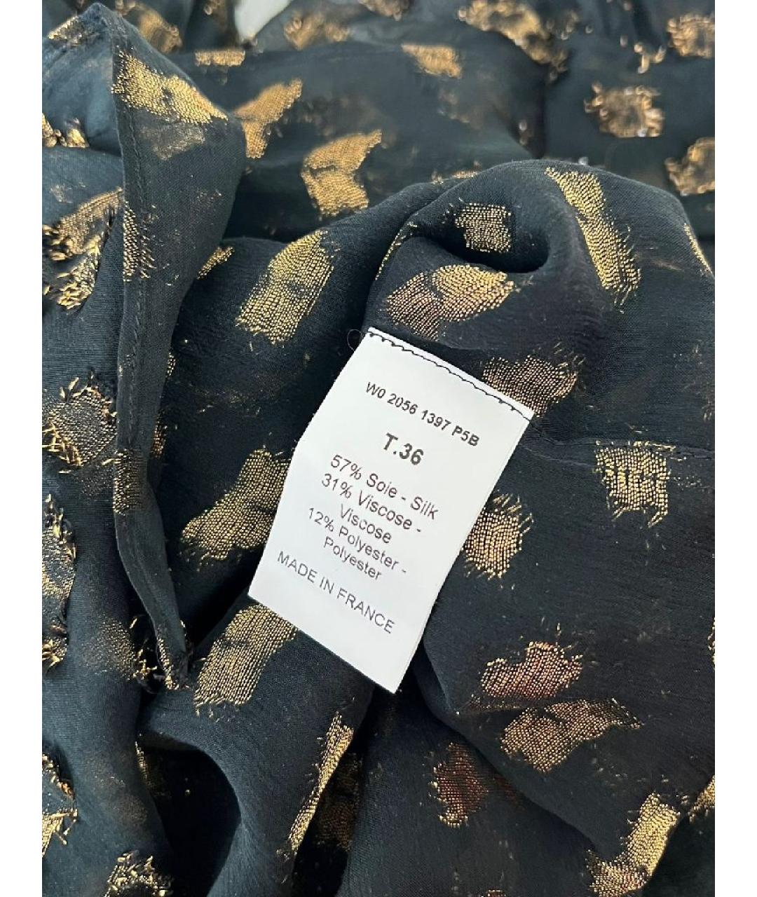 LANVIN Черное шелковое повседневное платье, фото 7