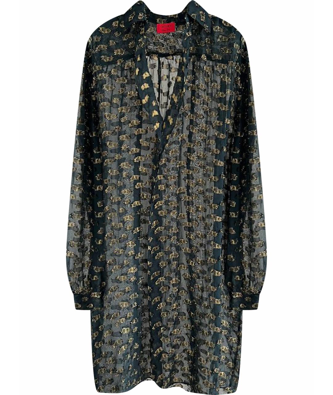 LANVIN Черное шелковое повседневное платье, фото 1