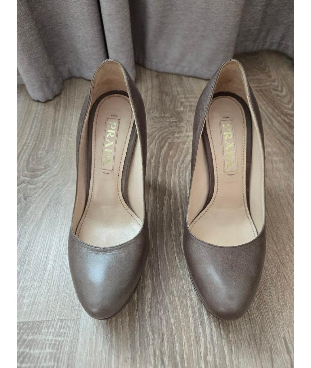 PRADA Бежевые кожаные туфли, фото 2