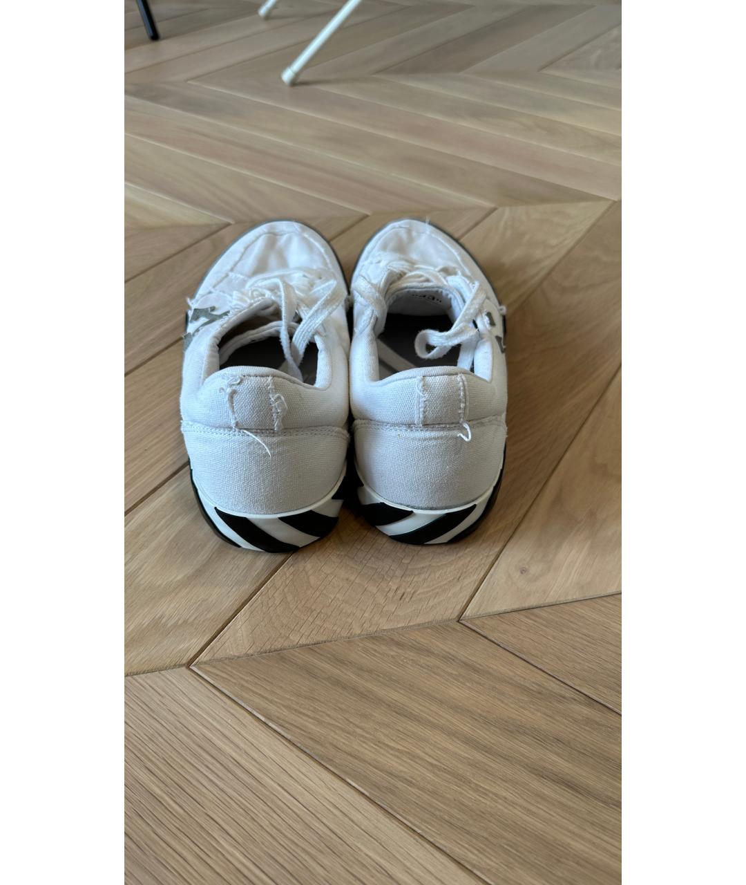 OFF-WHITE Белые текстильные низкие кроссовки / кеды, фото 4