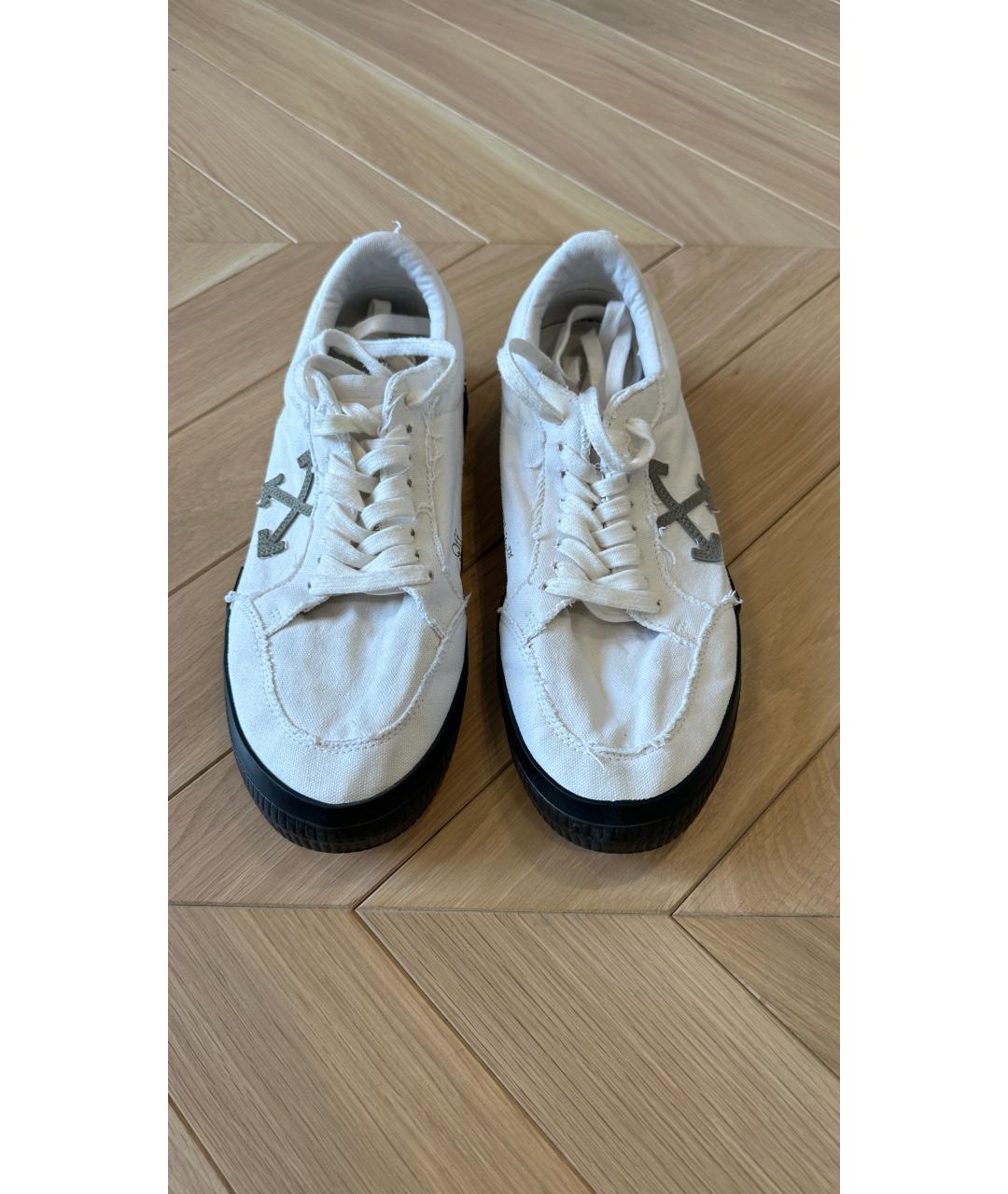 OFF-WHITE Белые текстильные низкие кроссовки / кеды, фото 2