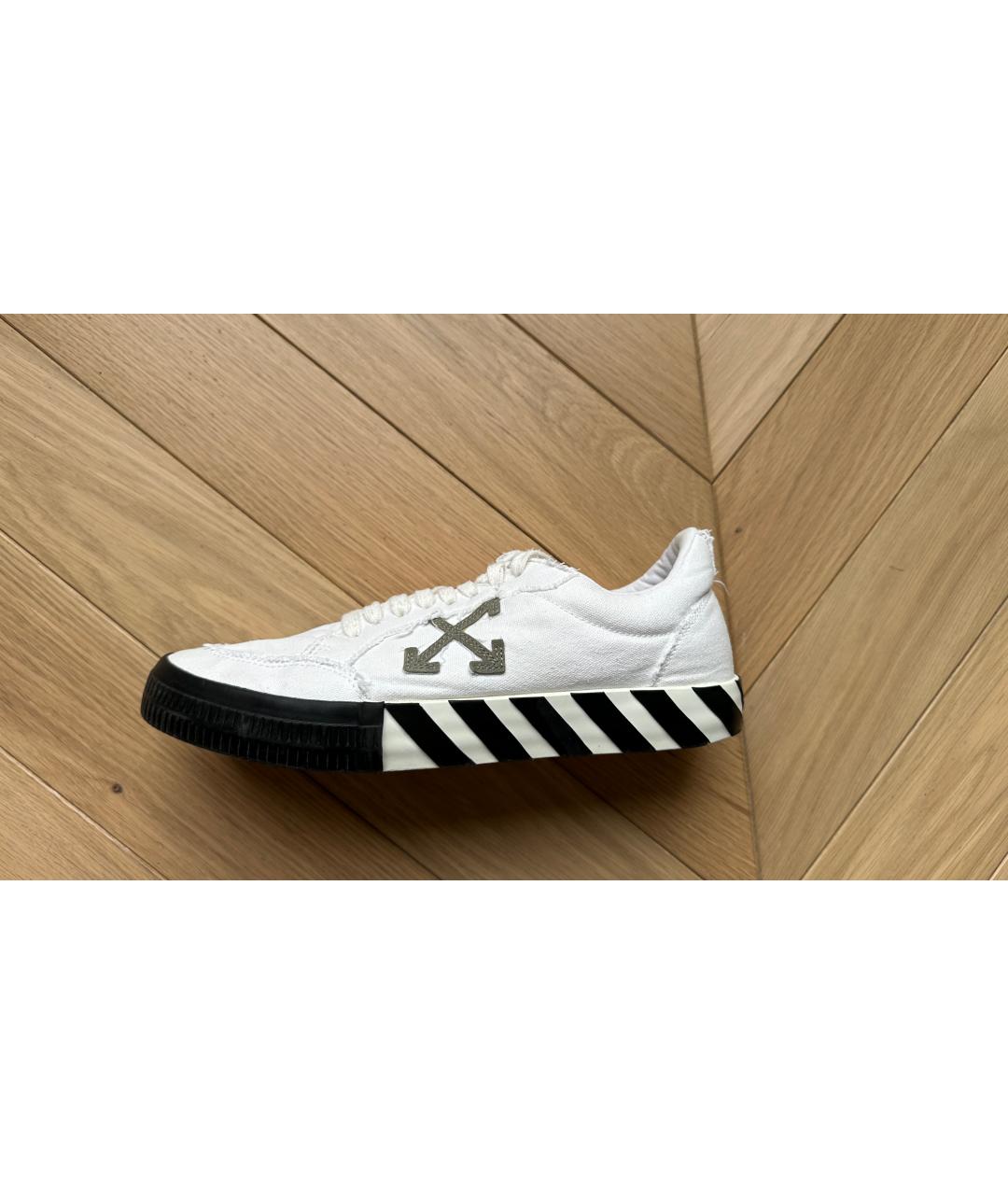 OFF-WHITE Белые текстильные низкие кроссовки / кеды, фото 8