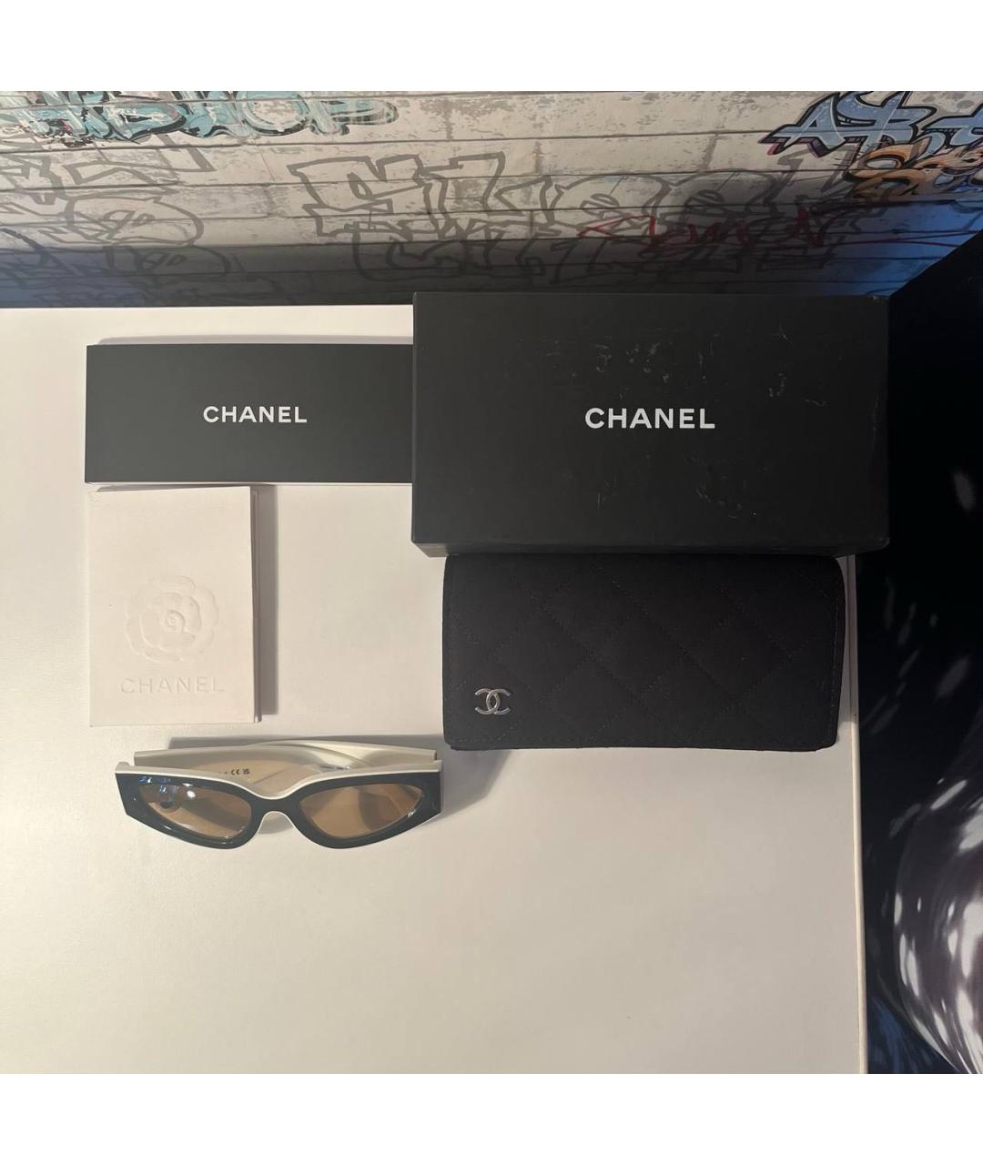 CHANEL Белые пластиковые солнцезащитные очки, фото 5