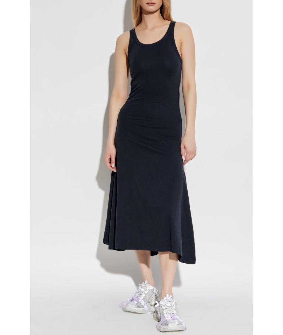 BALENCIAGA Черное хлопко-эластановое повседневное платье, фото 2