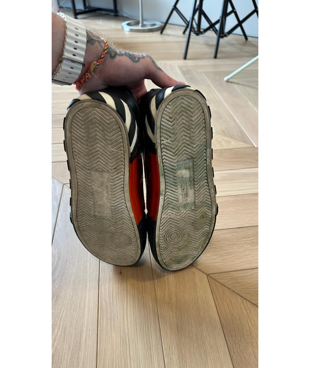 OFF-WHITE Черные кожаные низкие кроссовки / кеды, фото 6