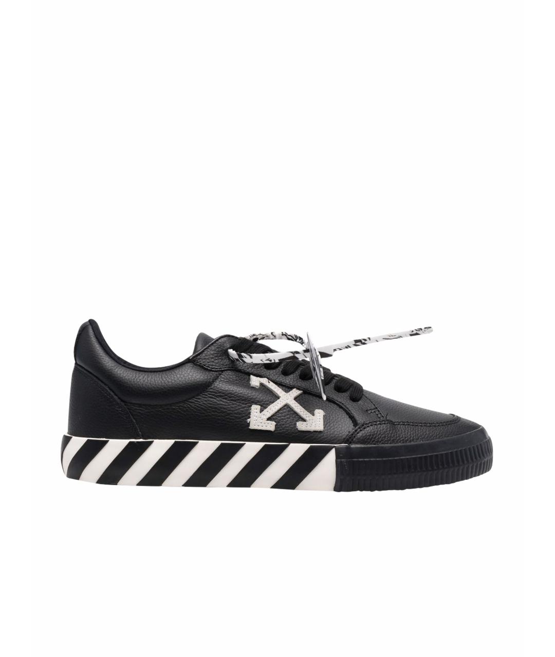 OFF-WHITE Черные кожаные низкие кроссовки / кеды, фото 1