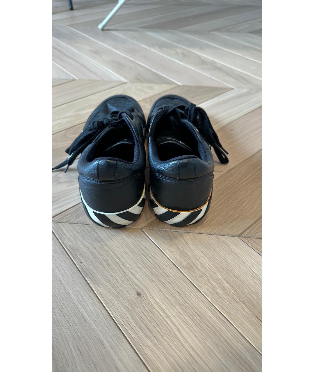 OFF-WHITE Черные кожаные низкие кроссовки / кеды, фото 5