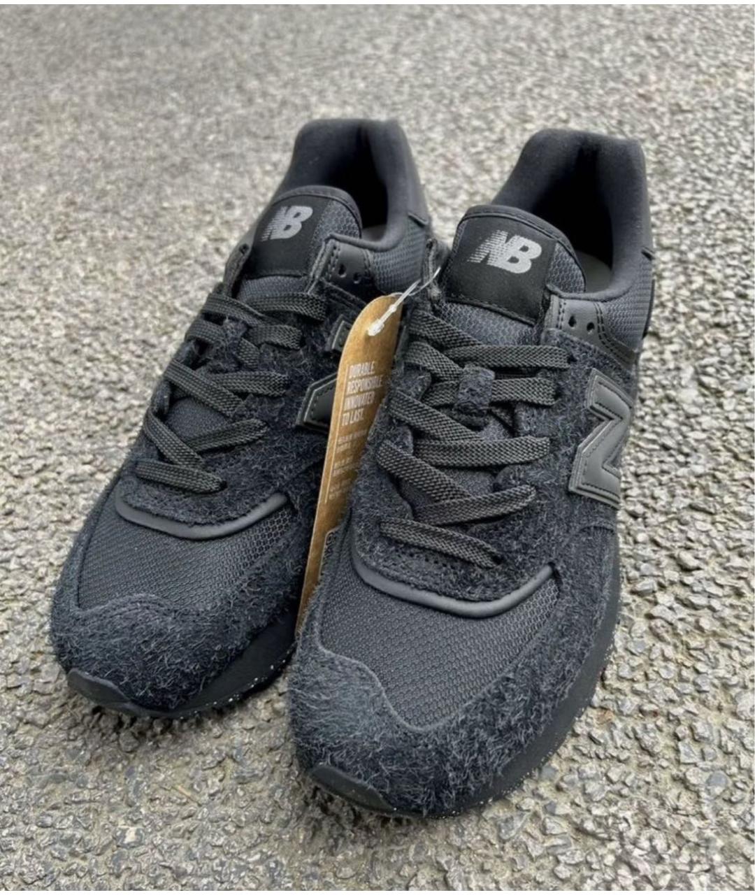 NEW BALANCE Черные замшевые низкие кроссовки / кеды, фото 6