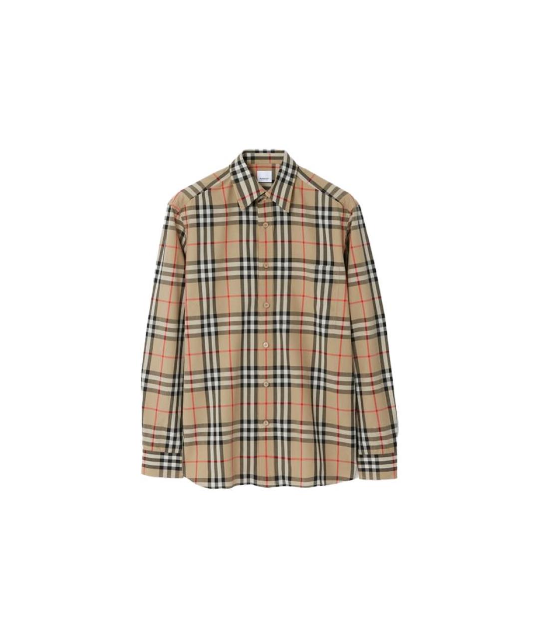 BURBERRY Бежевая хлопковая кэжуал рубашка, фото 1