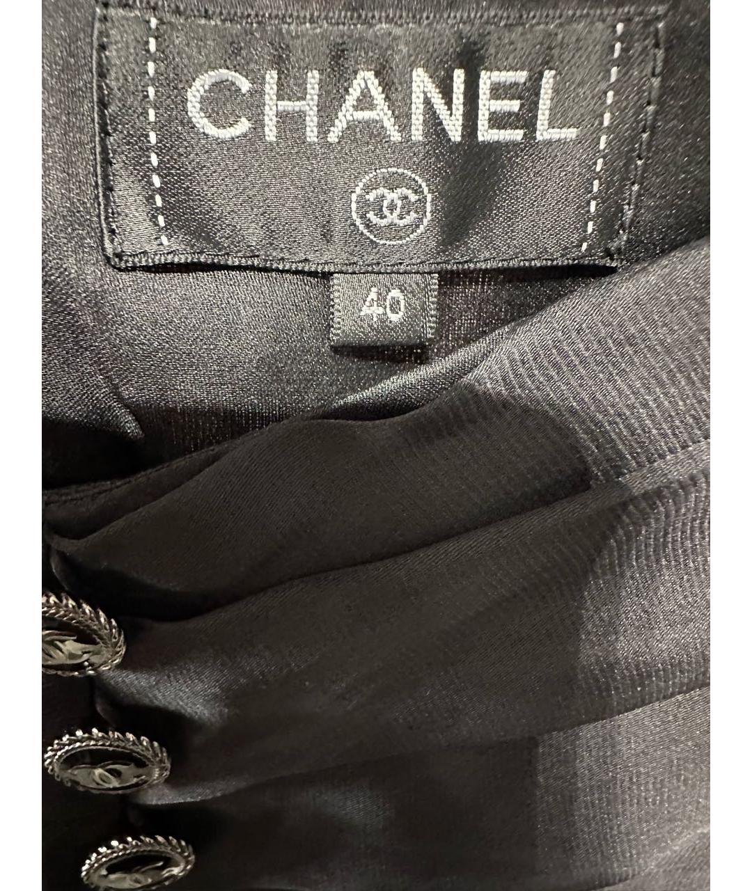 CHANEL Черная шелковая юбка миди, фото 4