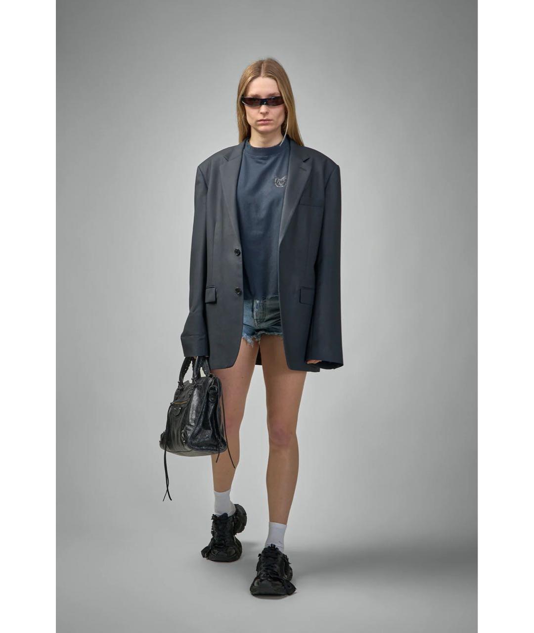 BALENCIAGA Голубые хлопковые шорты, фото 6