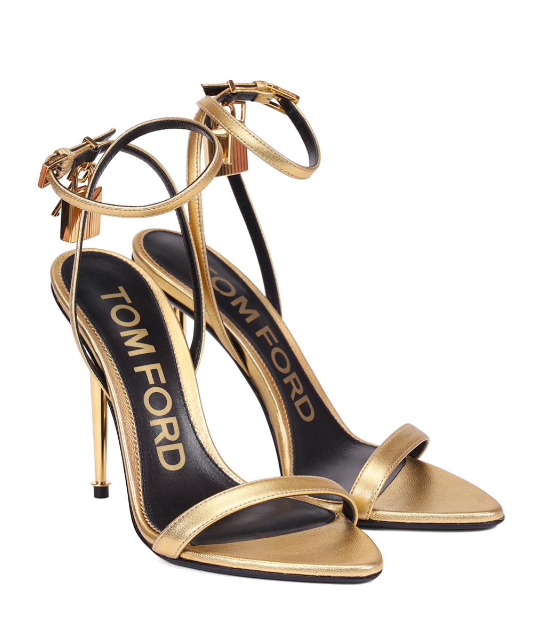 TOM FORD Золотые босоножки, фото 2