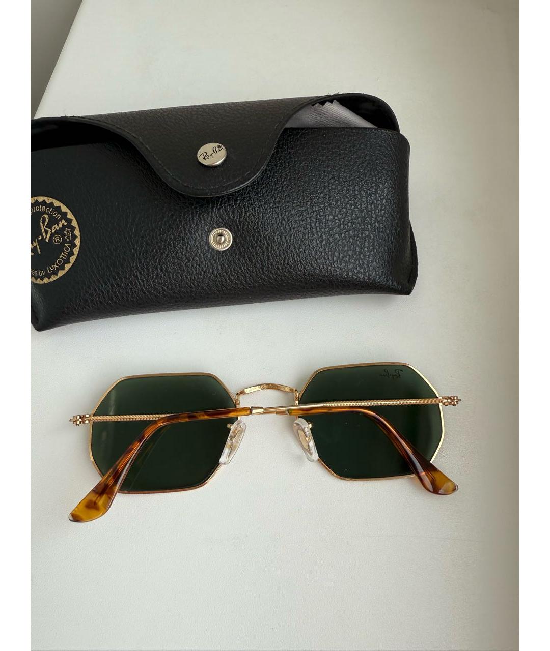 RAY BAN Зеленые металлические солнцезащитные очки, фото 2