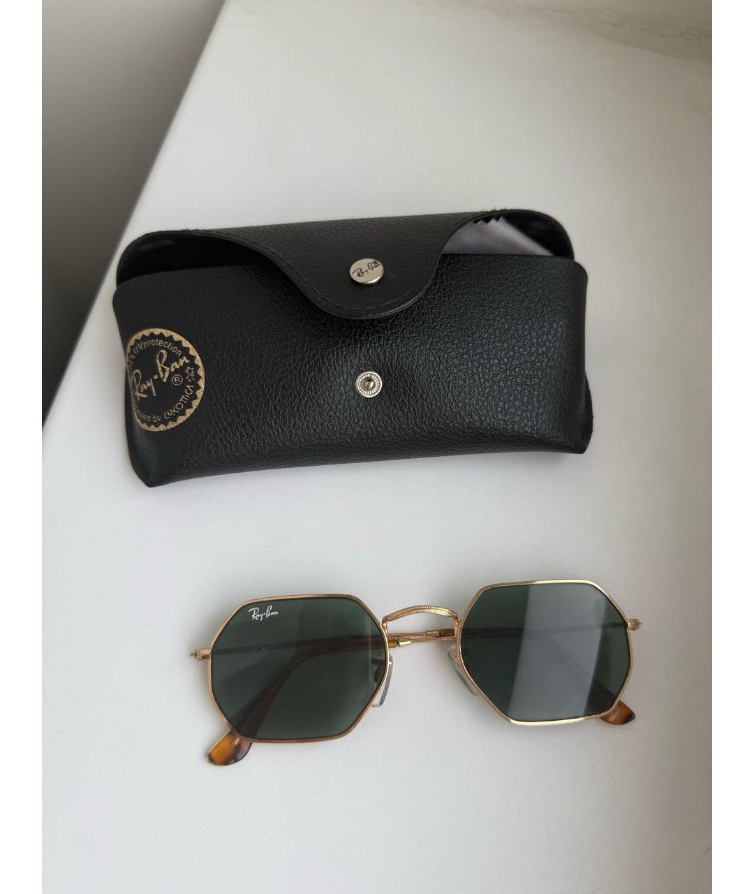 RAY BAN Зеленые металлические солнцезащитные очки, фото 4
