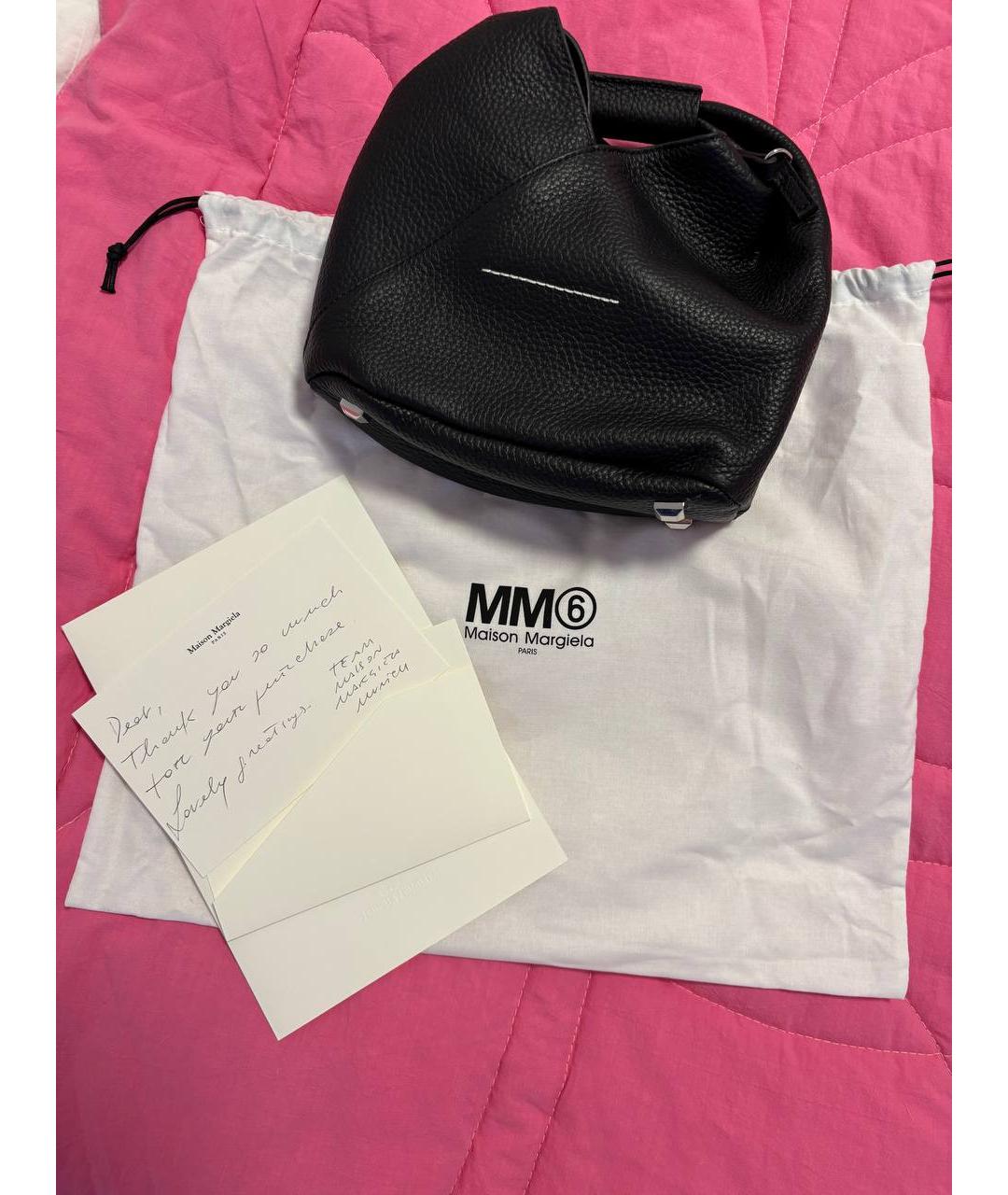 MM6 MAISON MARGIELA Черная кожаная сумка через плечо, фото 8