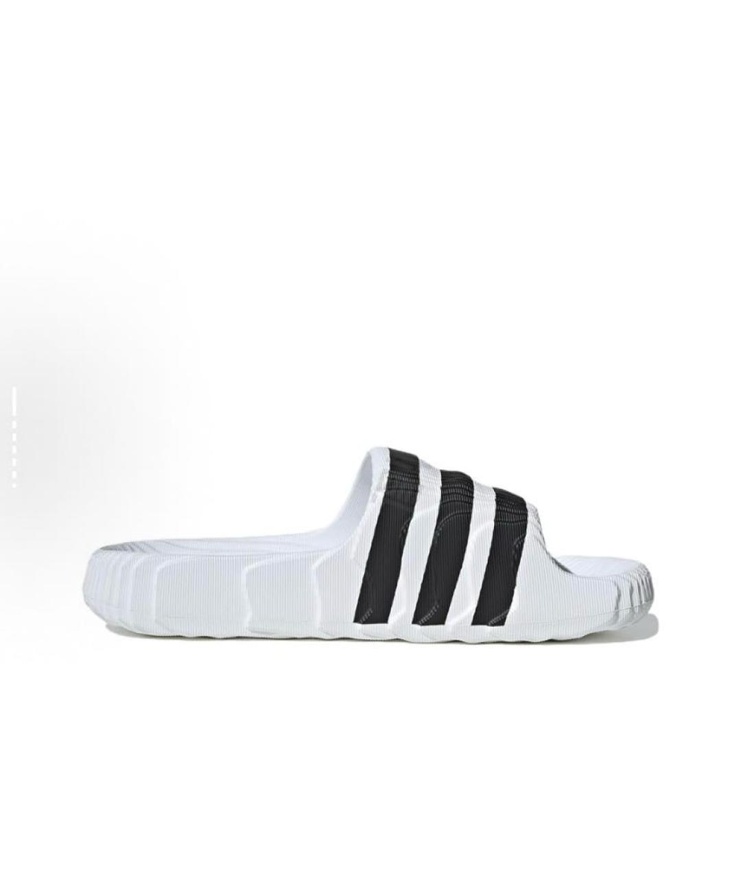 ADIDAS Белые резиновые шлепанцы, фото 3
