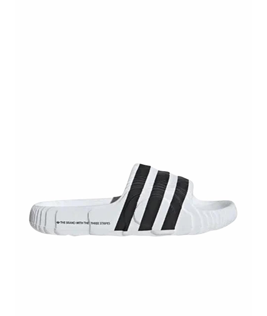 ADIDAS Белые резиновые шлепанцы, фото 1