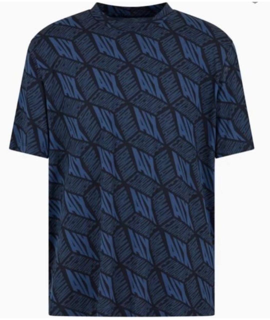 ARMANI EXCHANGE Темно-синяя хлопковая футболка, фото 3