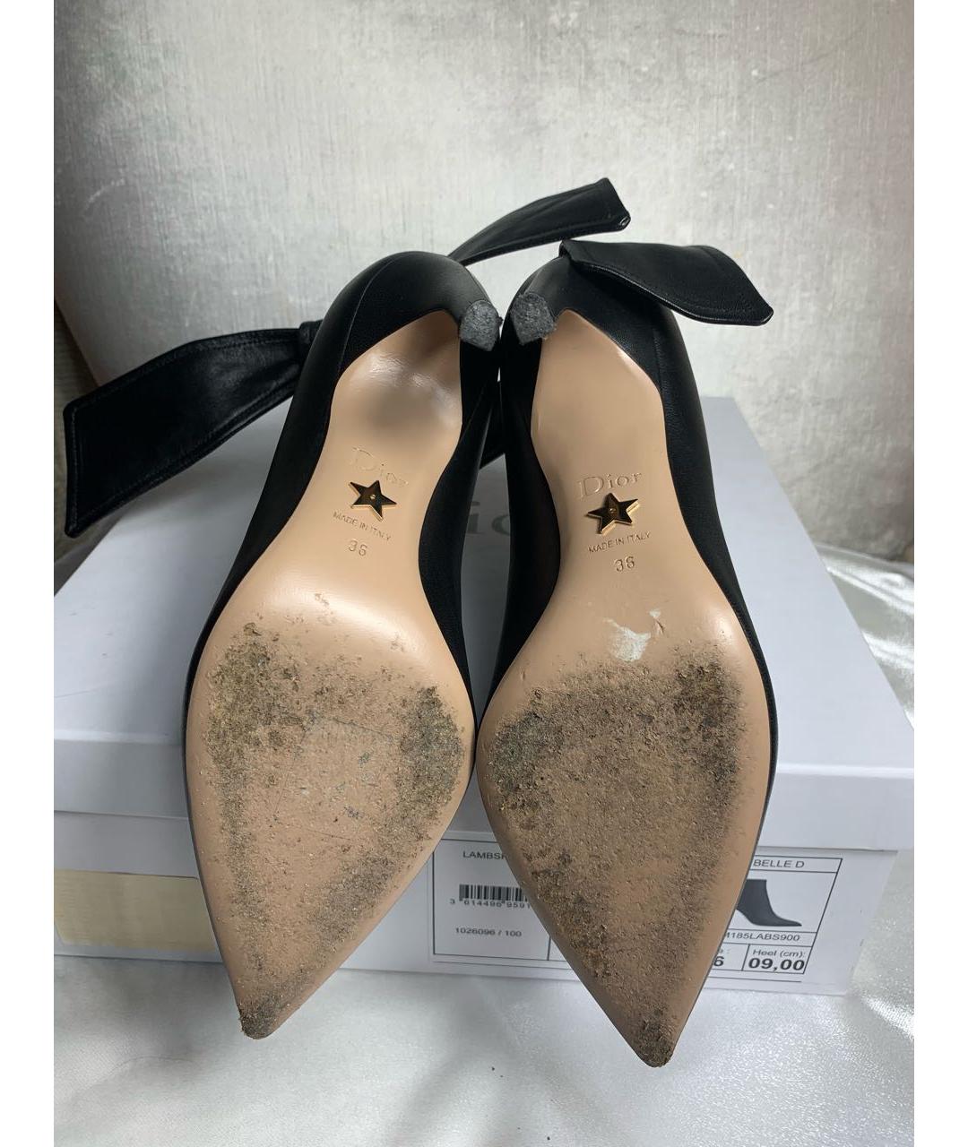 CHRISTIAN DIOR Черные кожаные ботильоны, фото 7
