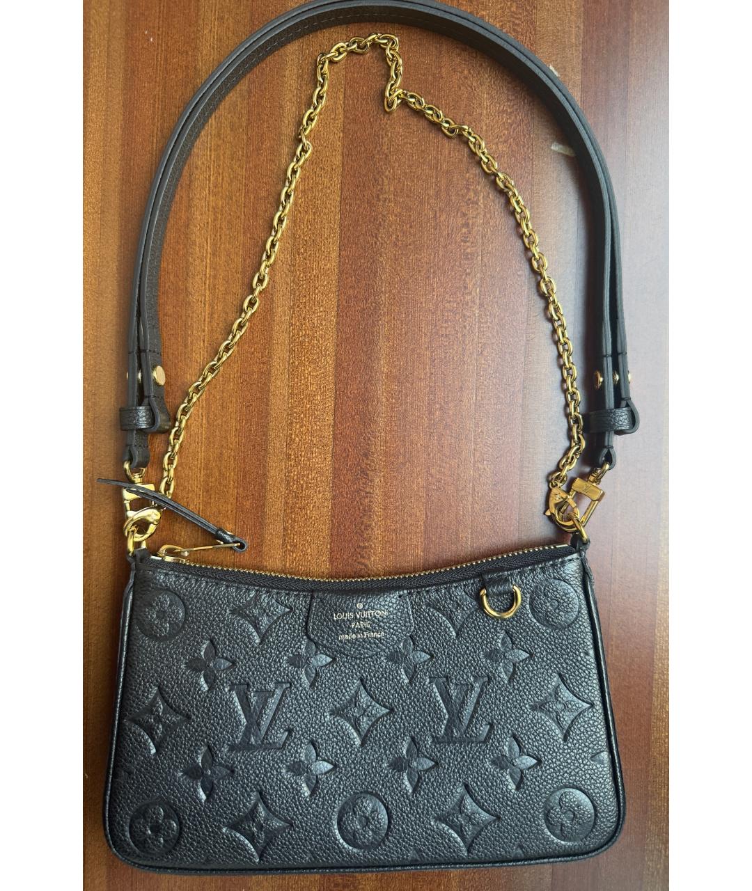 LOUIS VUITTON Черная кожаная сумка через плечо, фото 5