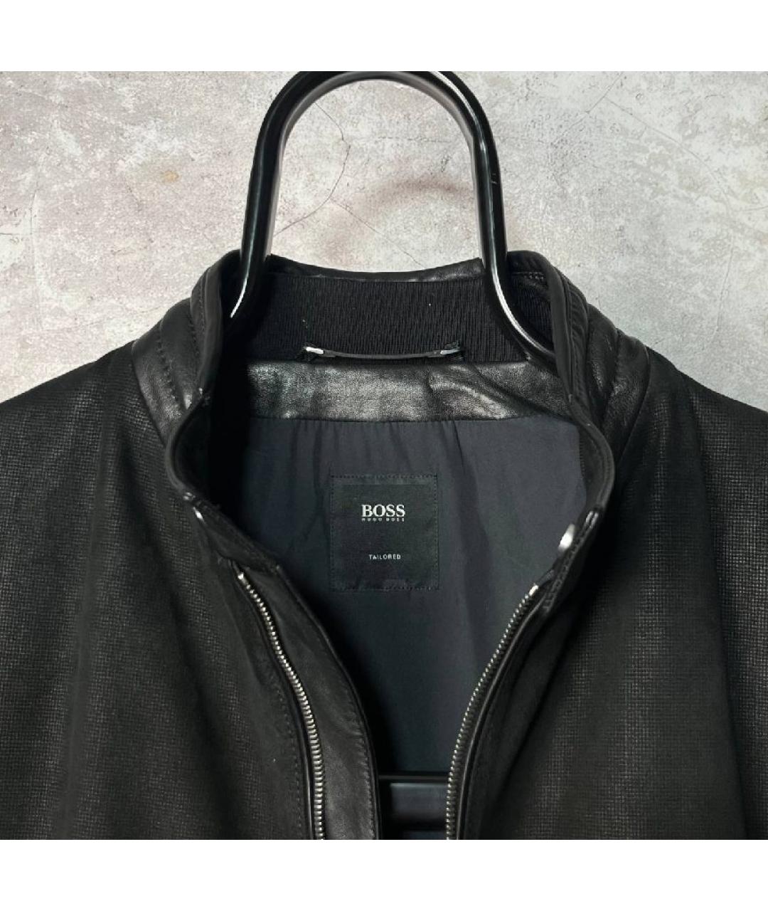 HUGO BOSS Черная кожаная куртка, фото 4